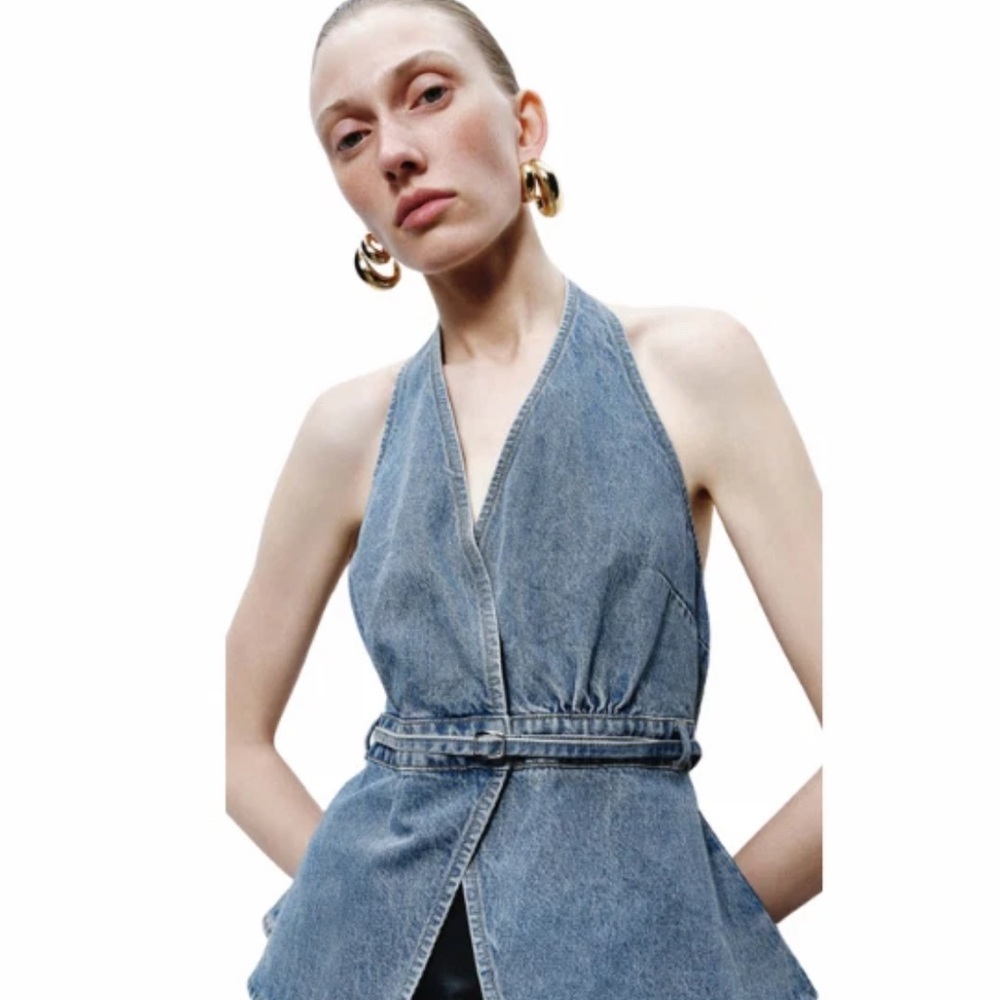 Urban Revivo Denim Halter Neck